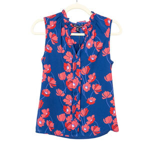 41 HAWTHORN Stitch Fix Orlee Sleeveless Top Red Blue Floral Women's Petite XS